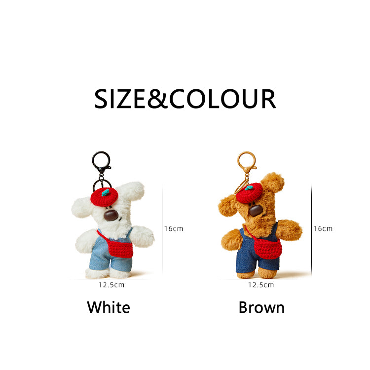 Ankora Red Puppy Plush Charm - Cute Bag Accessory
