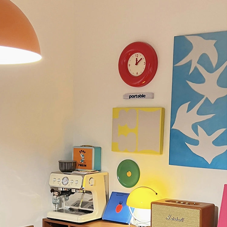 Mid-Century Art Bagel Retro Wall Clock - Living Room Hanging Clock