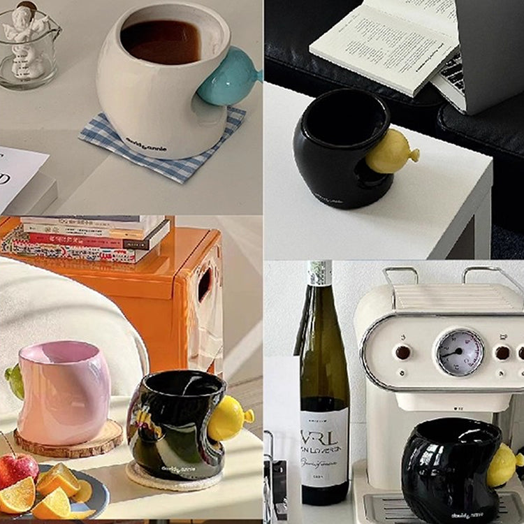 Unique Balloon Coffee Cup - High-Design Color-Blocked Ceramic Couple Mugs