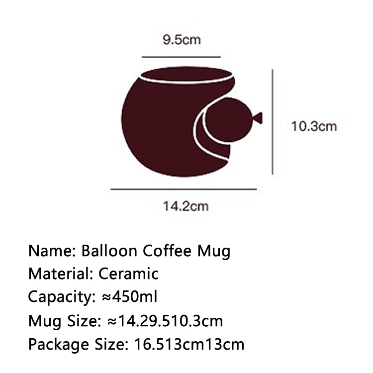 Unique Balloon Coffee Cup - High-Design Color-Blocked Ceramic Couple Mugs