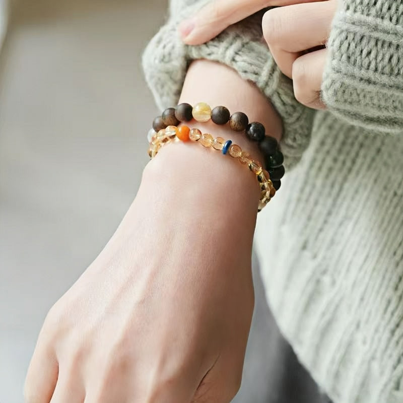 Brazilian Natural Clean-Body Citrine Crystal Bracelet 6mm|Attract Wealth