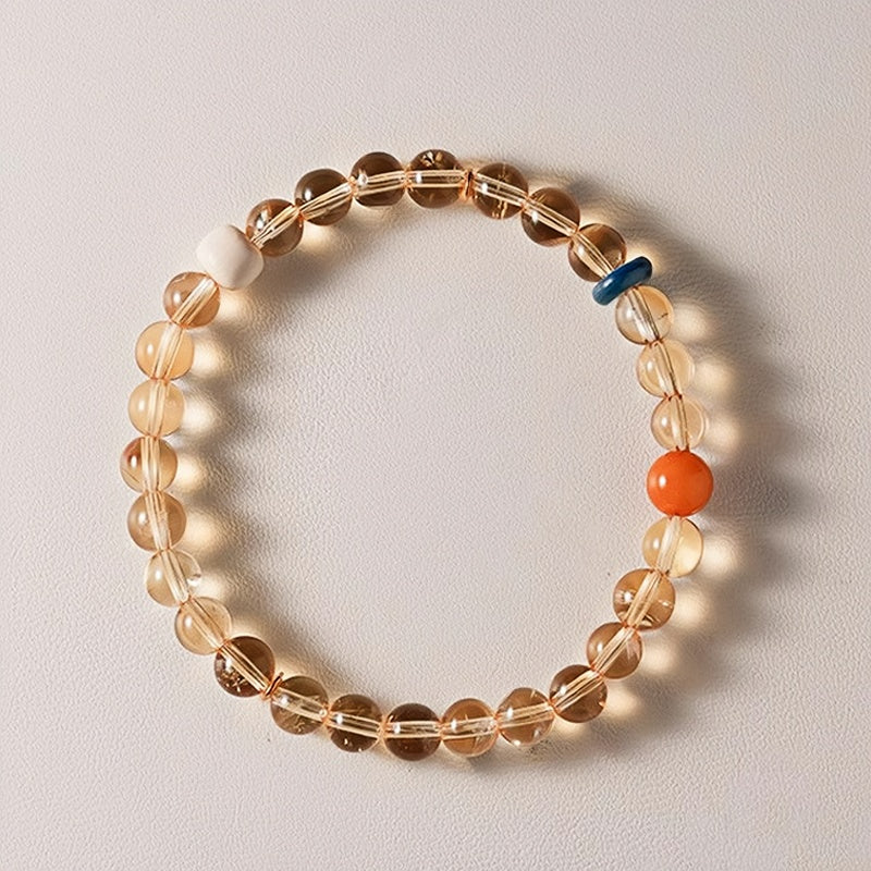 Brazilian Natural Clean-Body Citrine Crystal Bracelet 6mm|Attract Wealth