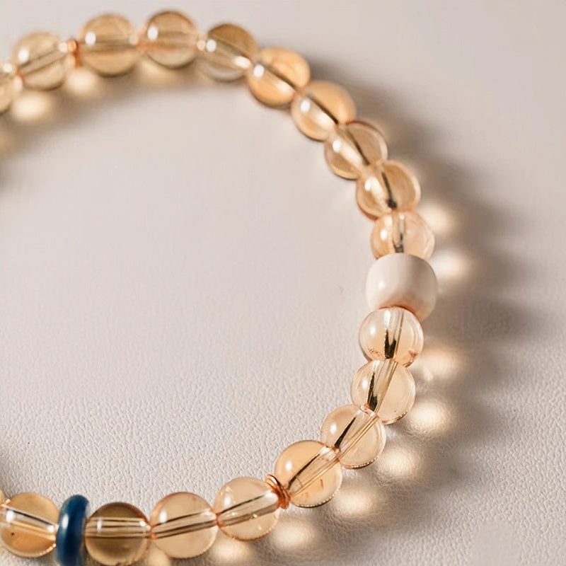 Brazilian Natural Clean-Body Citrine Crystal Bracelet 6mm|Attract Wealth