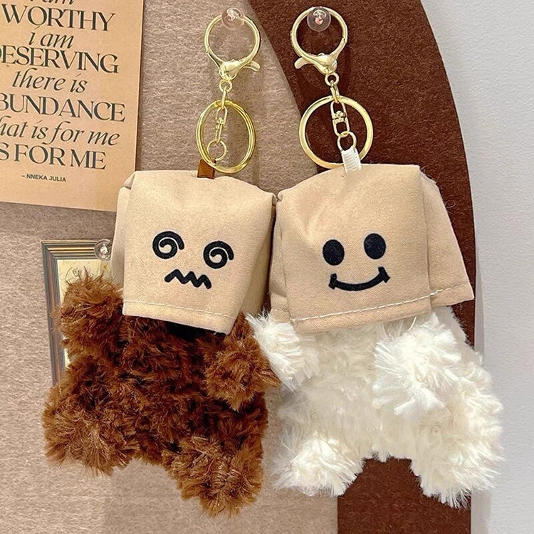 Cartoon Shy Westie Plush Keychain Funny Bracelet
