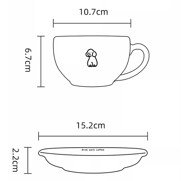 Coffee Cup Set with Reinforced Porcelain Coaster & Latte Art Mug Cup