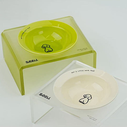 Dog Neck-Protecting Anti-Spill Food Bowl Stand - Anti-Black Chin Pet Bowl