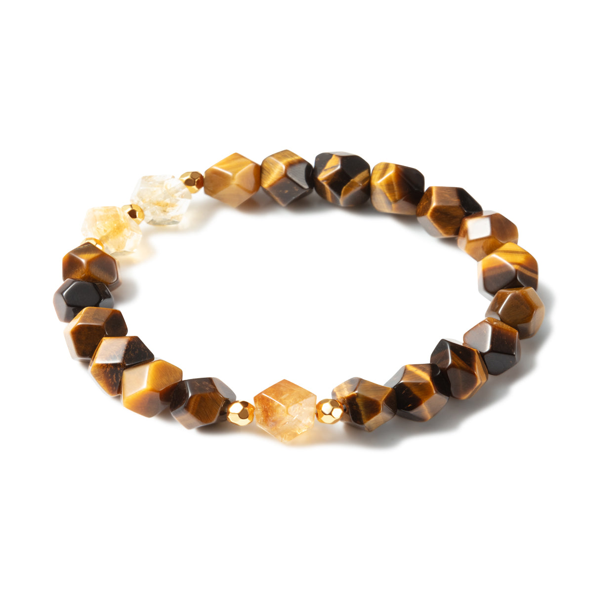 Faceted Octagon-Cut Natural Crystal Bracelets For Couples 17.5CM