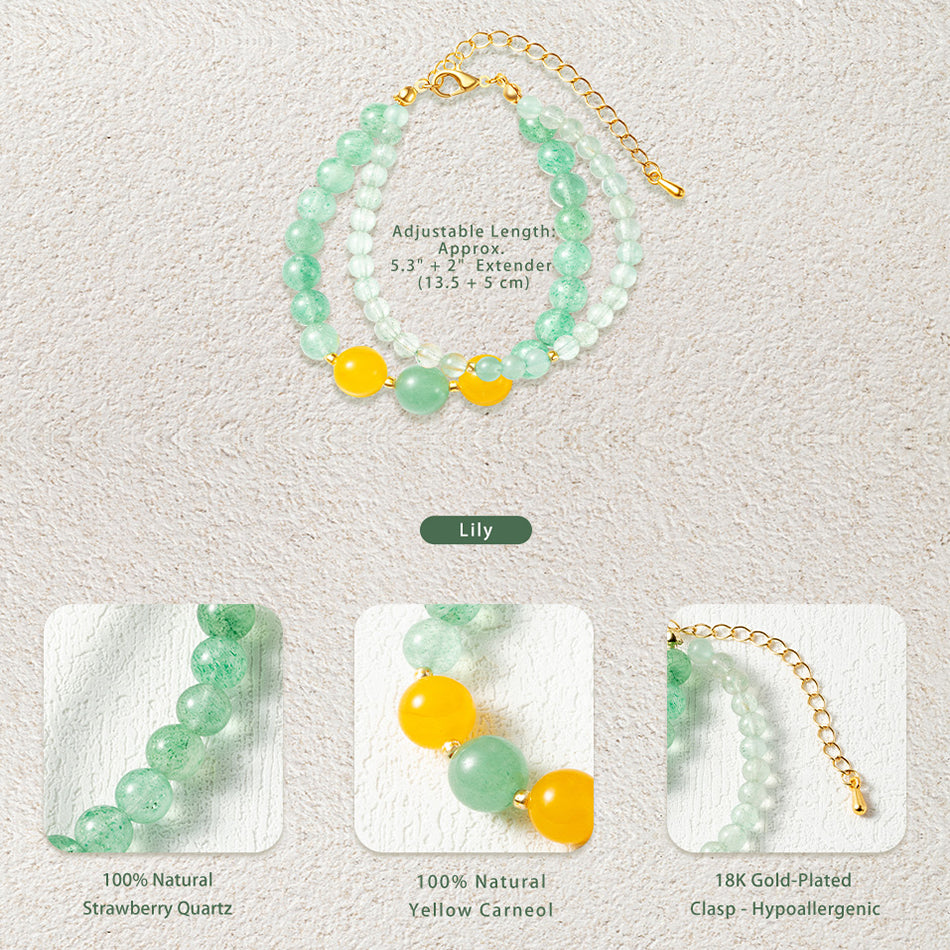 Natural White & Amethyst 2-Piece Stackable Bracelet