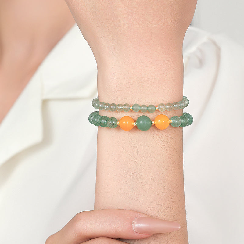 Natural White & Amethyst 2-Piece Stackable Bracelet