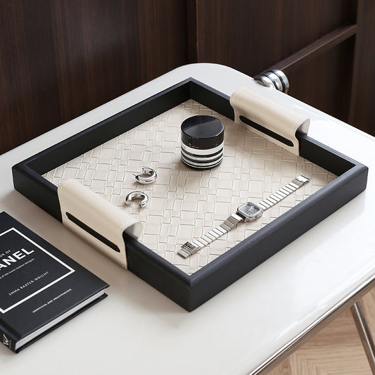 French Chic Leather Tray - Entryway Organizer for Aromatherapy & Gifting