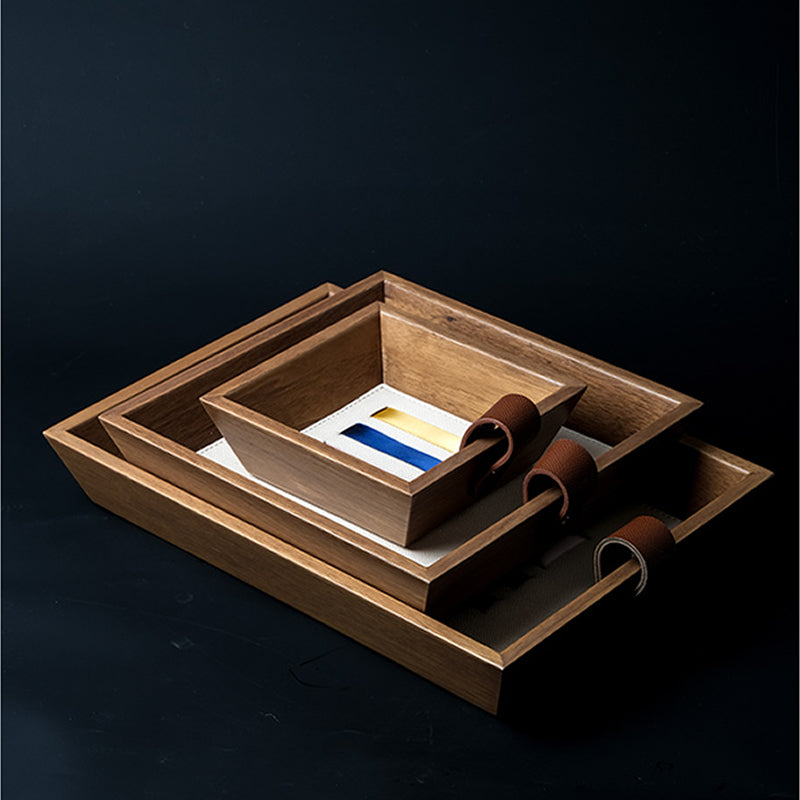 Leather Color-blocked Ribbon Tray, Jewelry Organizer Dish