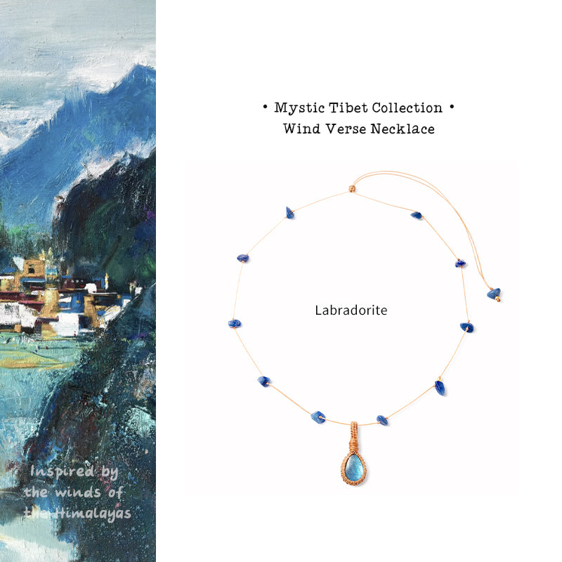 Labradorite Natural Crystal Pendant Necklace