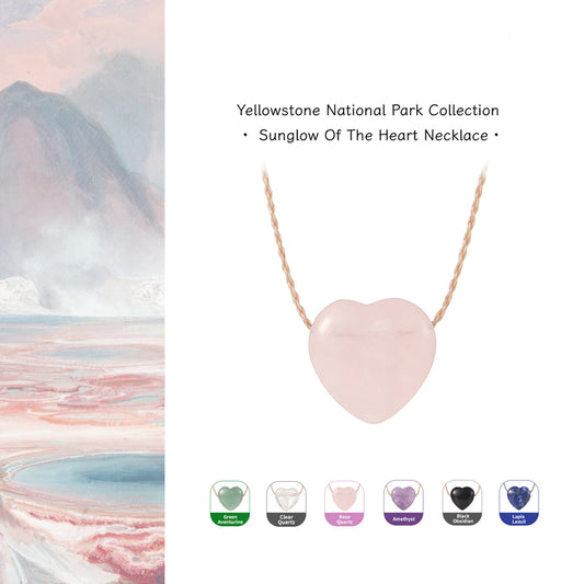 Natural Crystal Heart Pendant Necklace