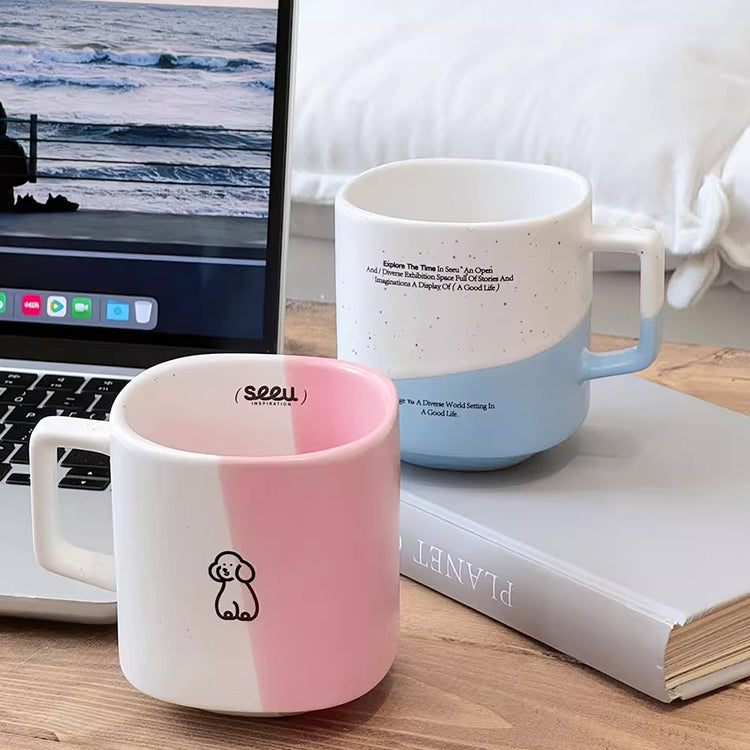 Oreo Color - Blocked Puppy Mug, 330ml Ceramic Coffee Cup