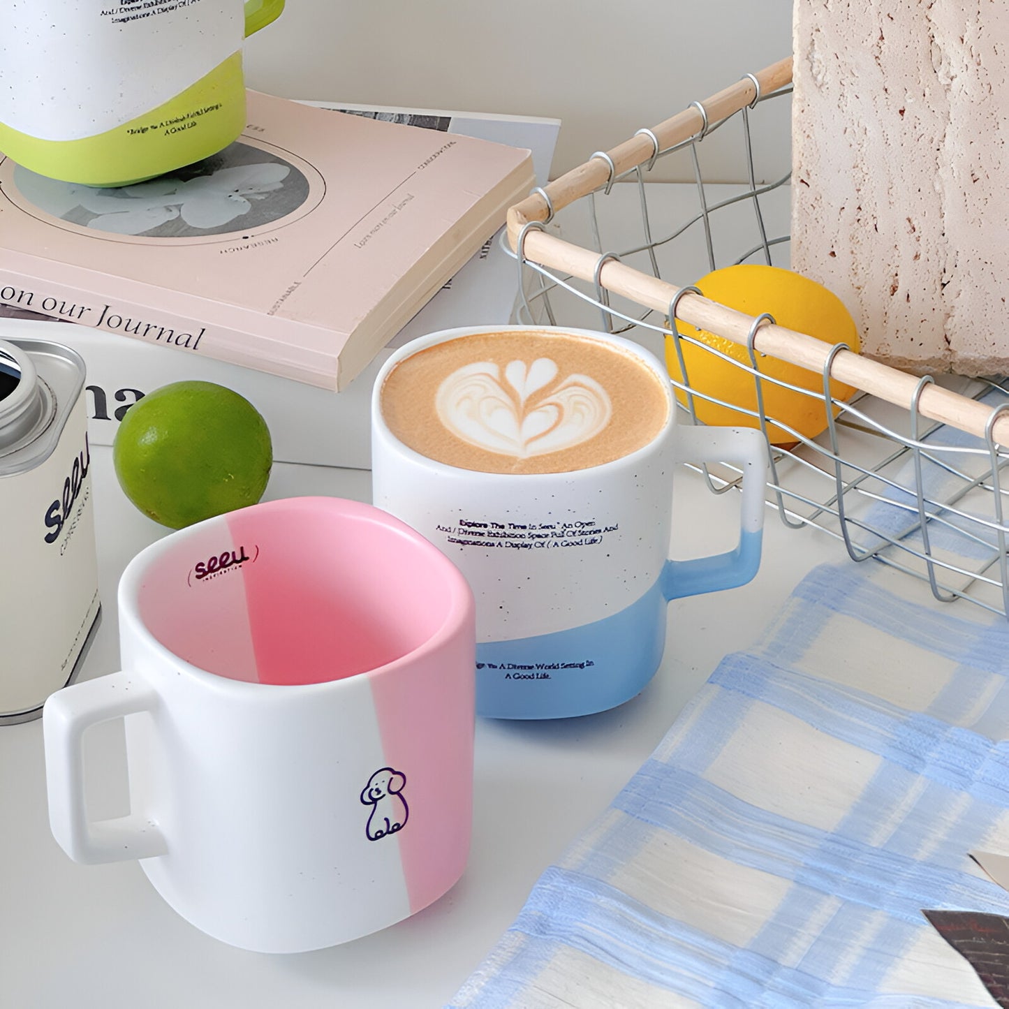 Oreo Color - Blocked Puppy Mug, 330ml Ceramic Coffee Cup