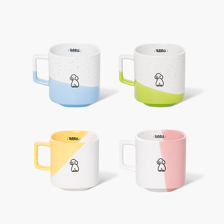 Oreo Color - Blocked Puppy Mug, 330ml Ceramic Coffee Cup