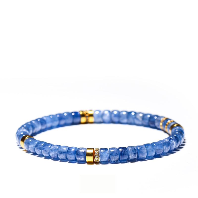 Handmade Natural Kyanite Crystal Straight-Cut Bracelet