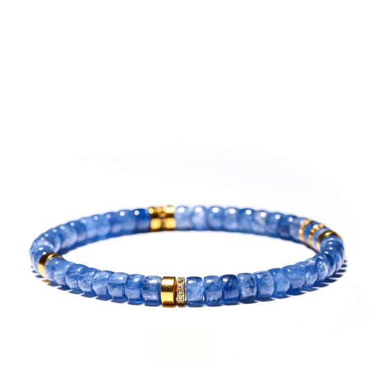 Handmade Natural Kyanite Crystal Straight-Cut Bracelet