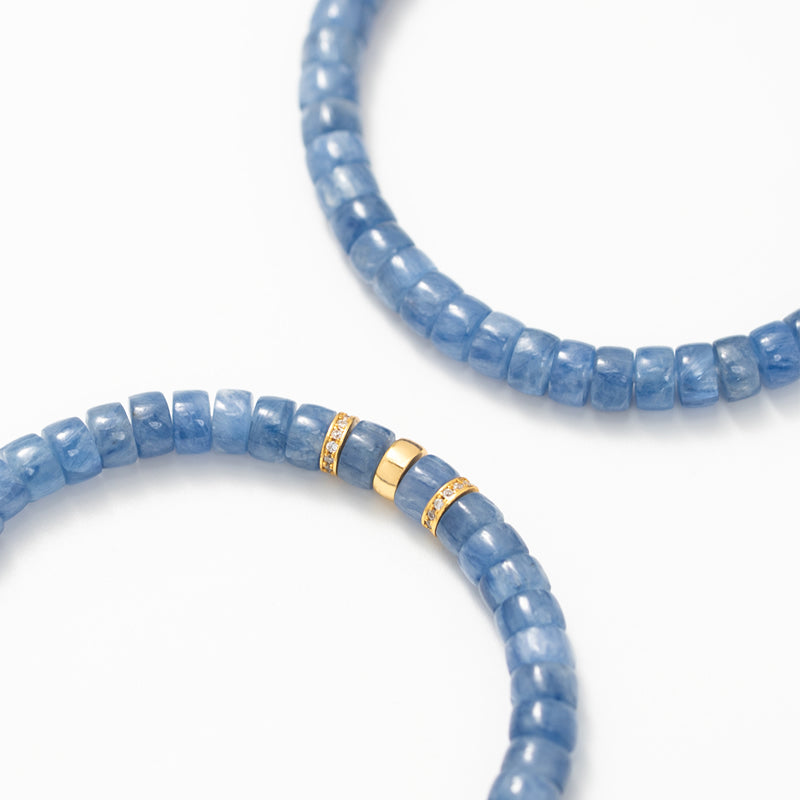 Handmade Natural Kyanite Crystal Straight-Cut Bracelet