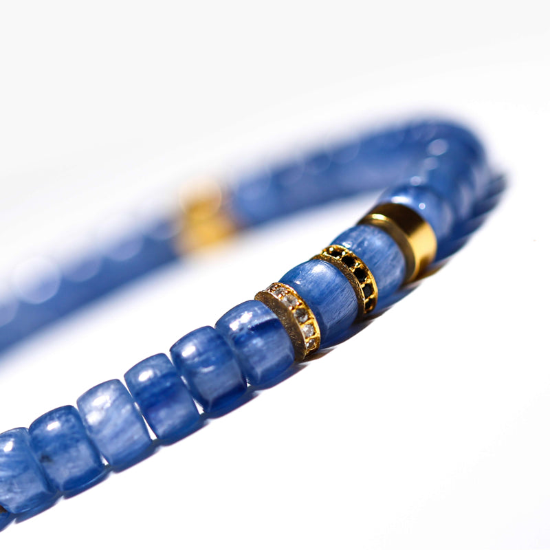 Handmade Natural Kyanite Crystal Straight-Cut Bracelet