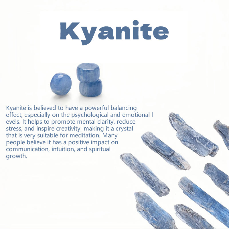 Handmade Natural Kyanite Crystal Straight-Cut Bracelet