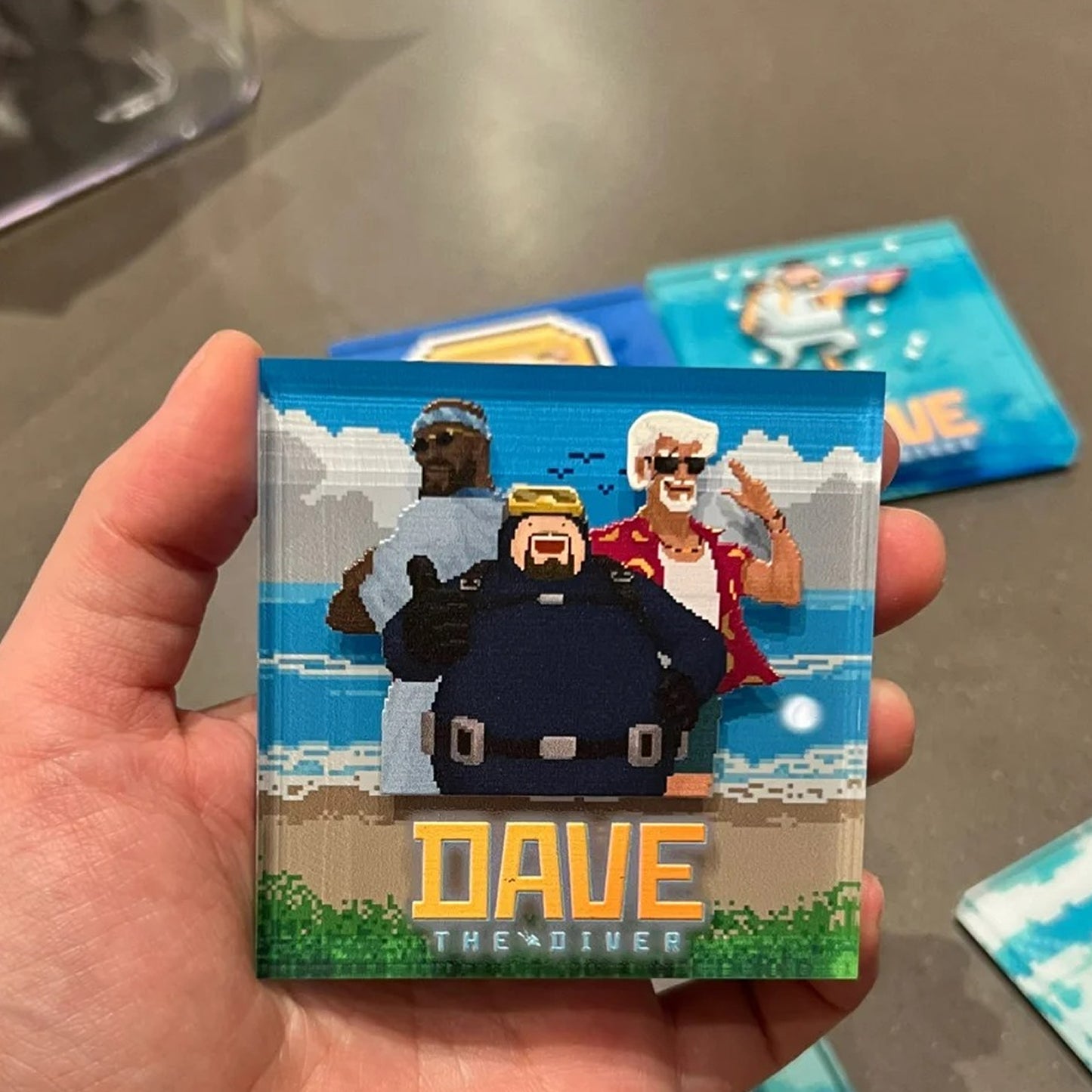DAVE THE DIVER Acrylic Fridge Magnet Set - 3D Relief Collectible for Fans