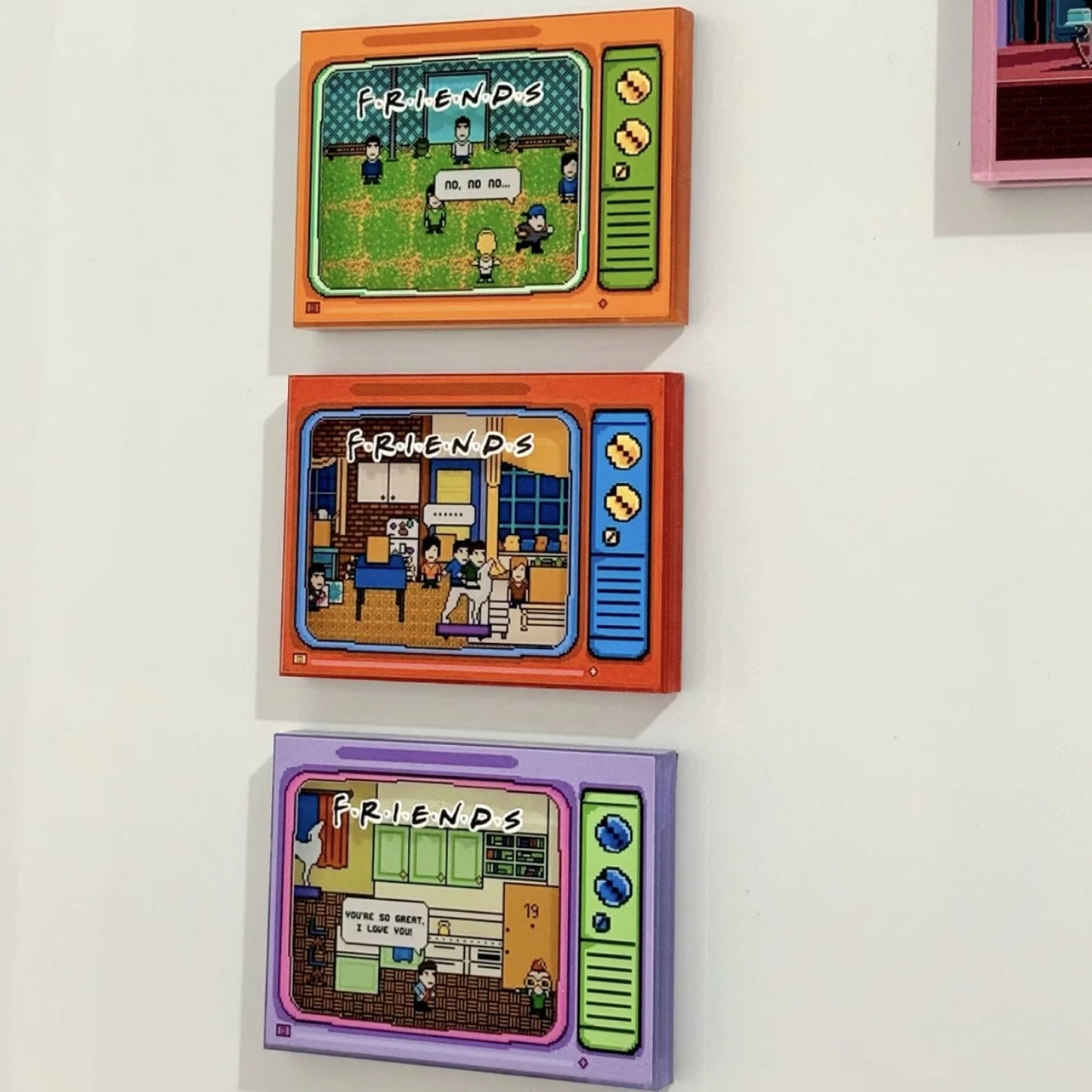 Friends TV Show 6-Scene Pixel Art Acrylic Fridge Magnets｜Retro TV Design